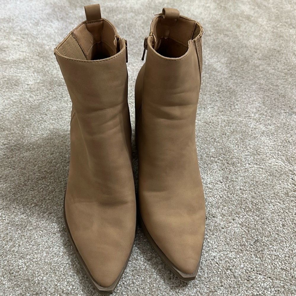 Lightly worn heeled booties